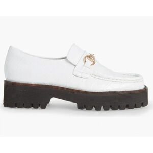 Intentionally Blank HK2 white Croc Leather Loafer Size 8